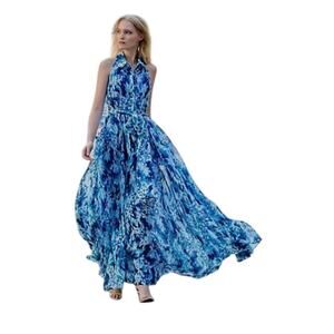 Badgley Mischka Blue Maxi Dress